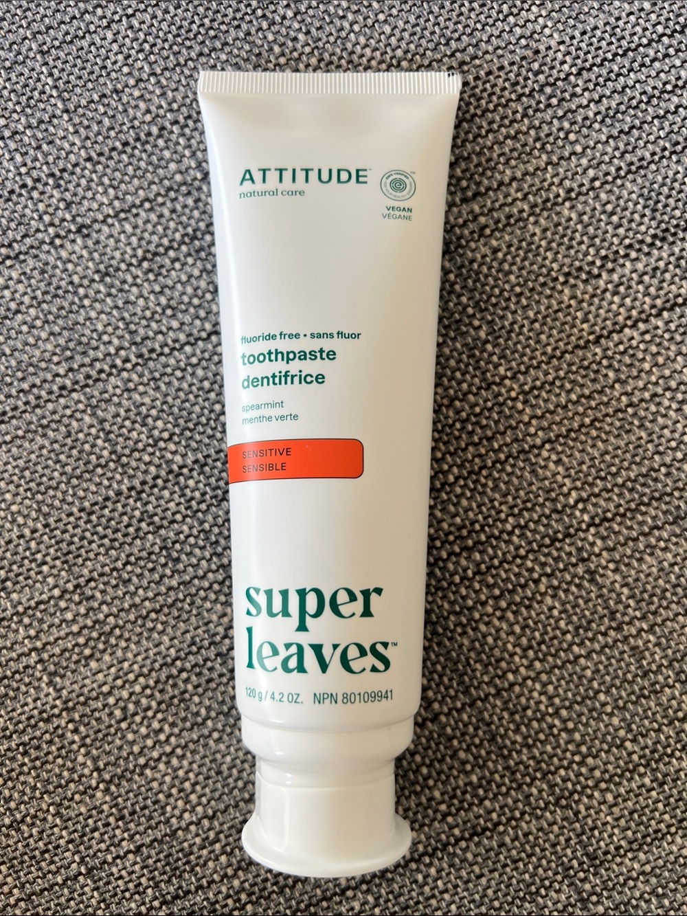 ATTITUDE Super Leaves Sensitive Toothpaste - Flouride Free spearmint